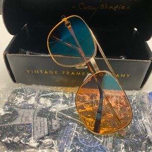 Vintage frames gold and blue